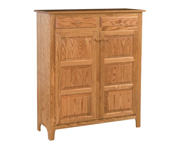 Classic Raised 3 Panel 2 Drawer Pie Safe