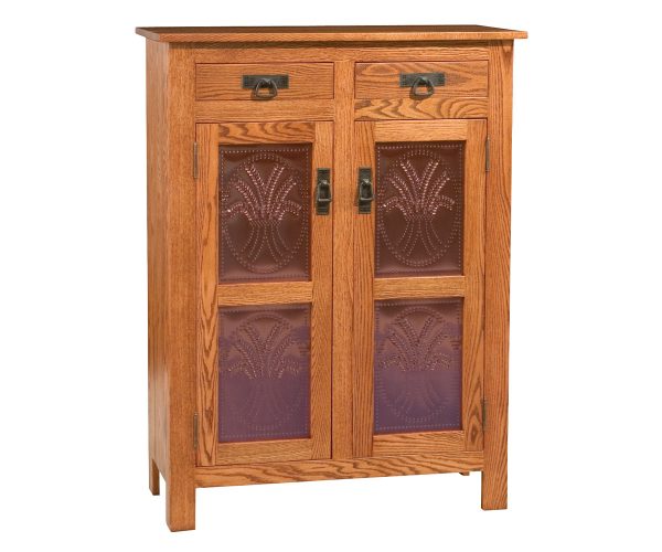 Mission Copper 2 Drawer Pie Safe