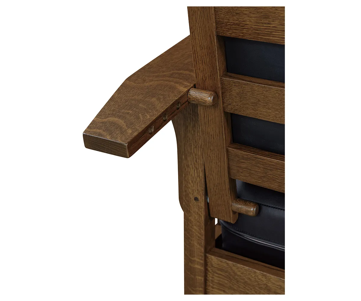 Bow Arm Slat Morris Chair with Footstool - Image 3