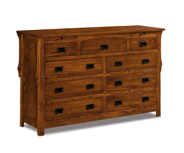 Stick Mission 9 Drawer Dresser With Jewelry Drawers