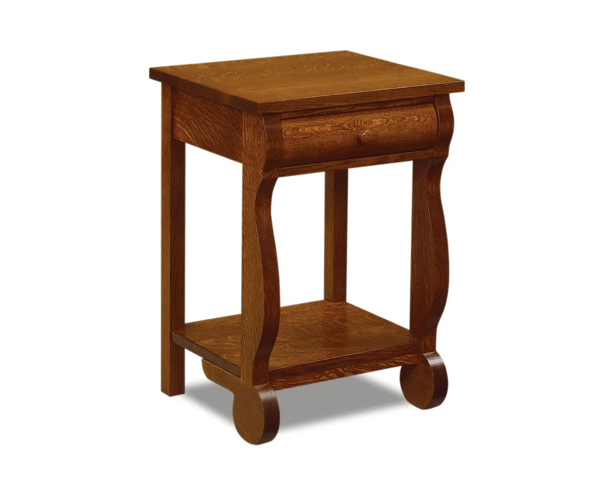 Old Classic Sleigh 1 Drawer Open Nightstand