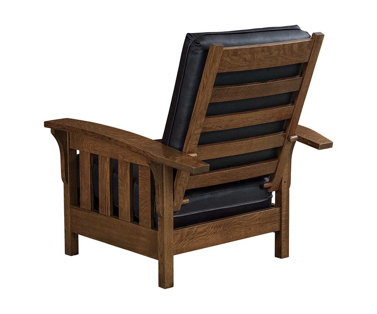 Bow Arm Slat Morris Chair with Footstool - Image 2