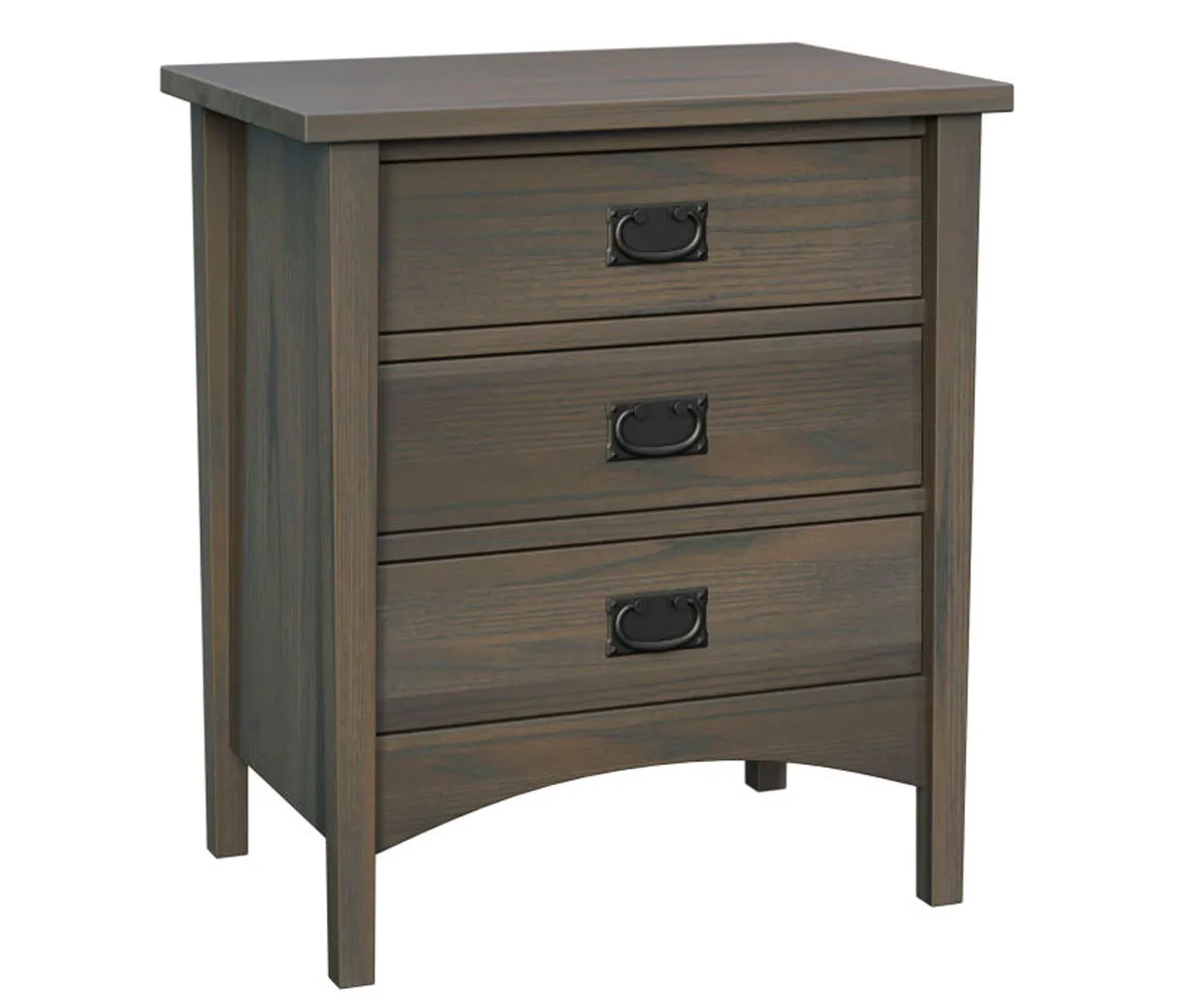 Arts & Crafts 3 Drawer Nightstand