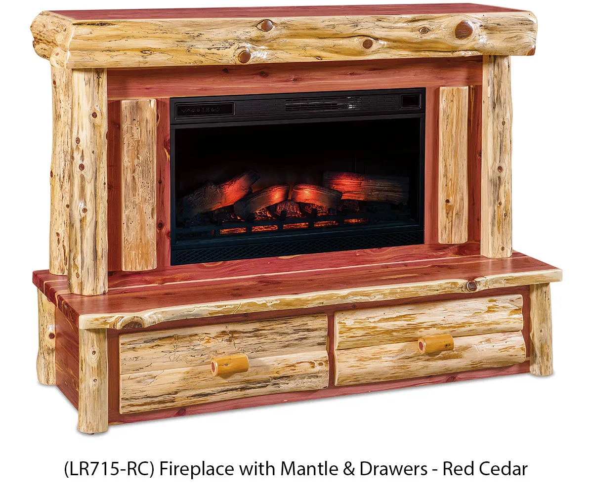 Fireplace with Mantle & Drawers - Image 2