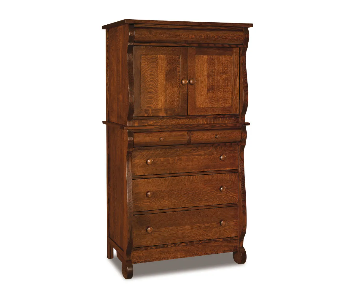 Old Classic Sleigh Chest Armoire